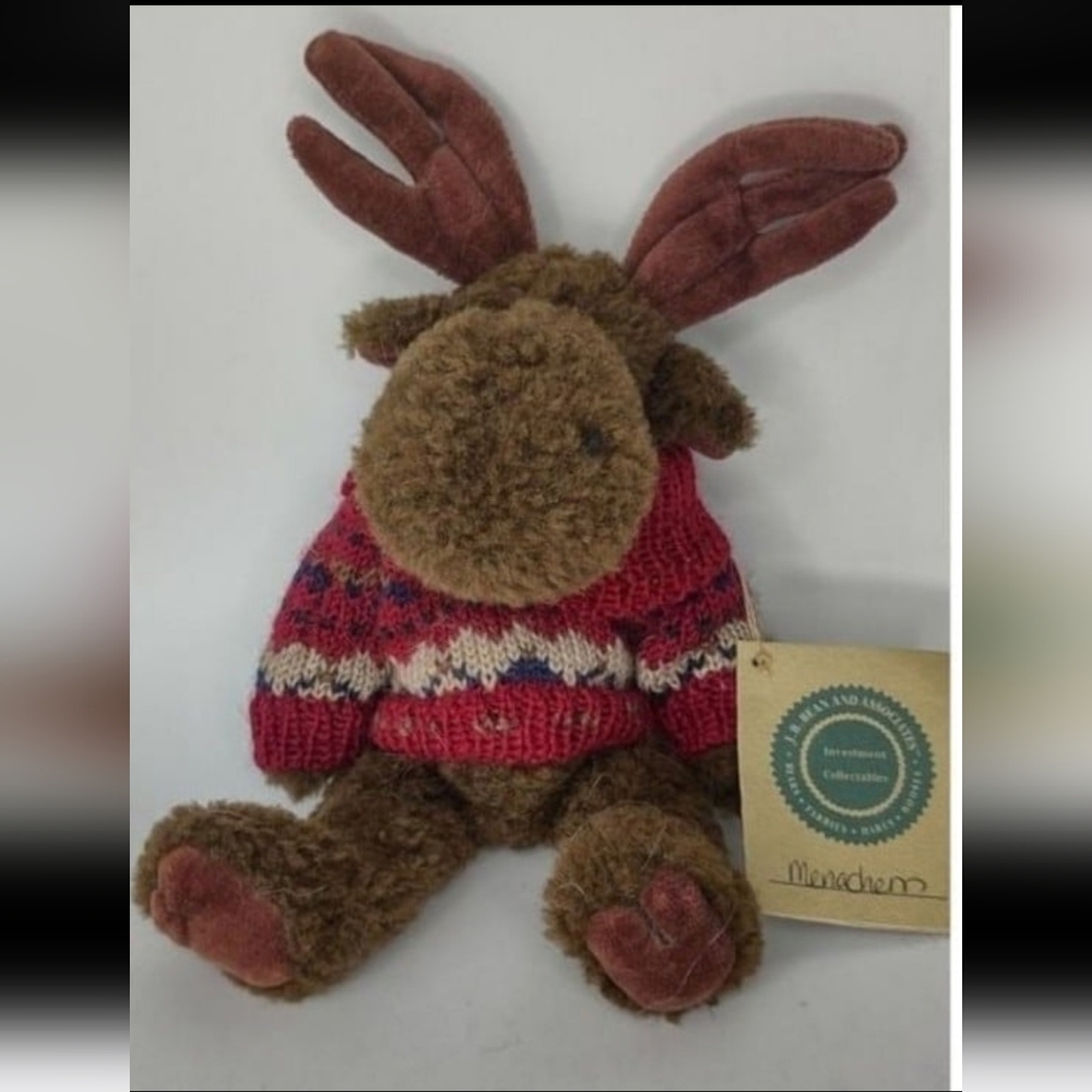 Vintage plush moose, stuffed‎ animal toy, j.b. bean